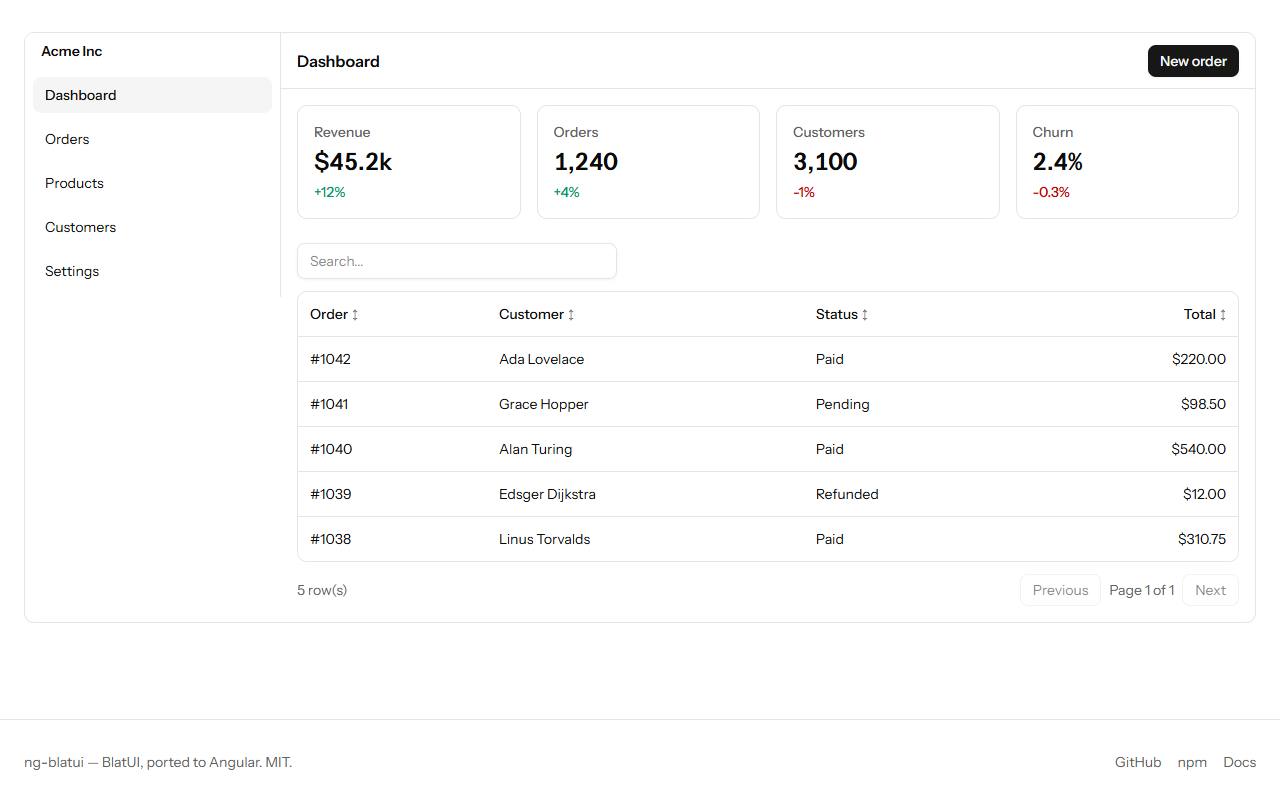 Dashboard 01 block preview