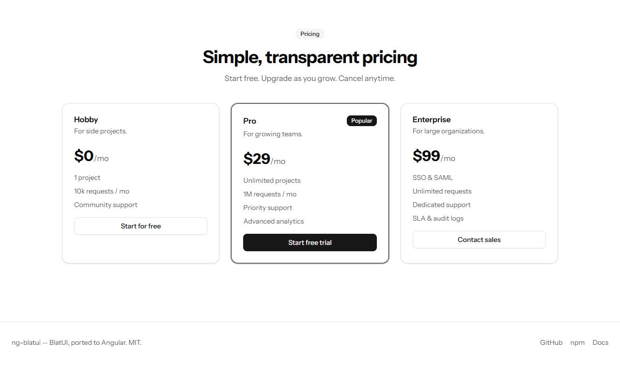 Pricing 01 block preview