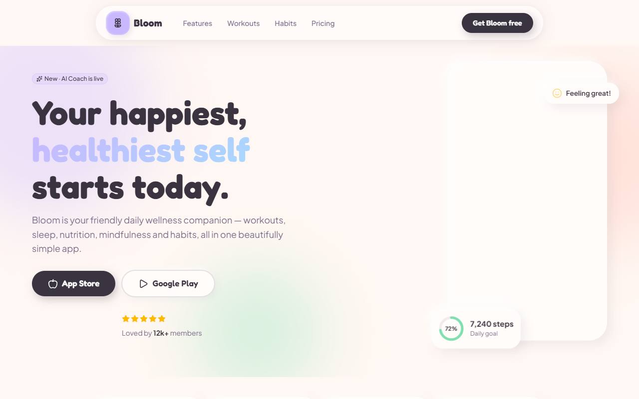 Bloom template preview