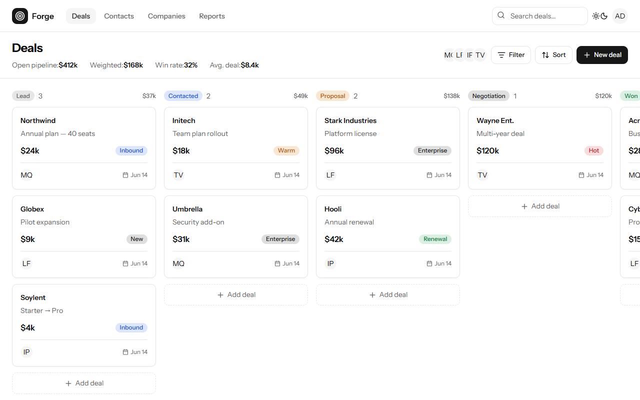 Crm template preview