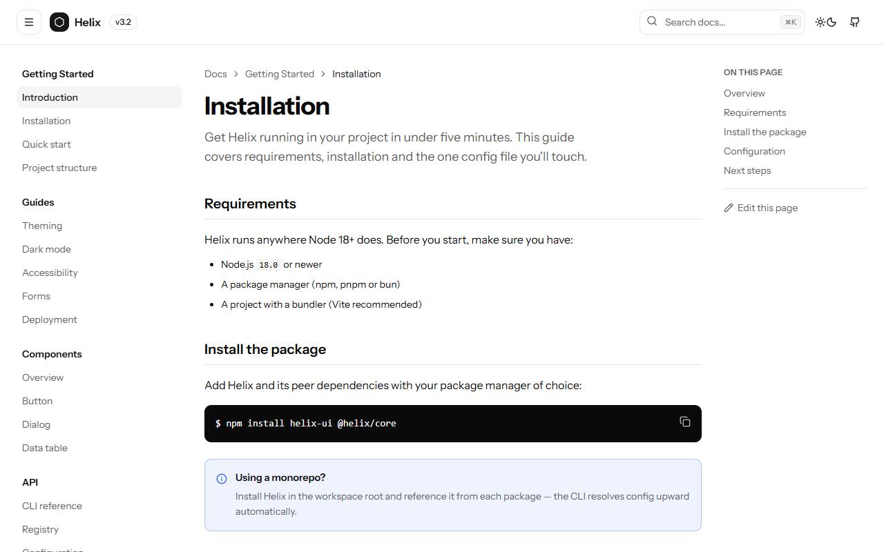 Docs Site template preview