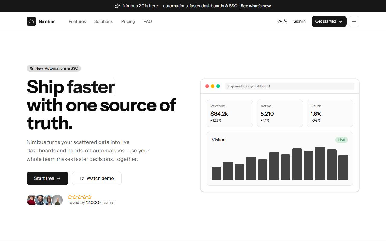 Saas template preview
